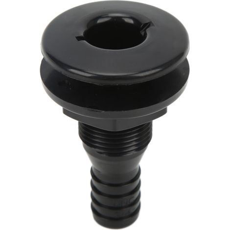 Haofy ABS a la carcasa ajustada a través del conector de carcasa marina ajuste estándar longitud con tuerca para barcos yates fontanería marina (NEGRO) (1/5)