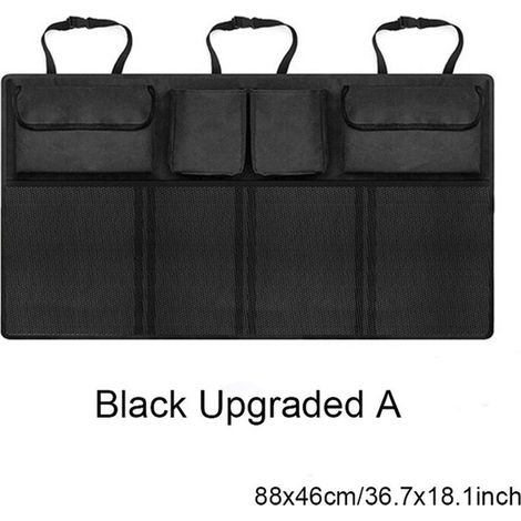 1 pièce Organisateur de rangement automobile, sac de coffre universel grande capacité, noir résistant, idéal pour voiture familiale ou utilitaire