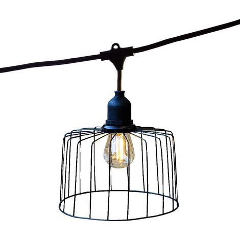 Ghirlanda con cappello di metallo 6M 10xE27 NEMA