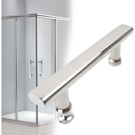 Verchromte Edelstahl-Duschtürgriffe oder -knöpfe für 145 mm Duschkabine (1/4)