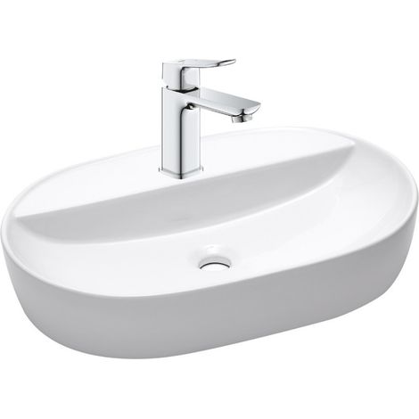 QUICKFIX DICE grifo de lavabo tamaño S + lavabo sobre encimera Swiss Aqua Technologies 60x40x12,5 cm