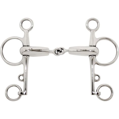 Morso pelham snodato inox vuoto con imboccatura 20 mm regolabile