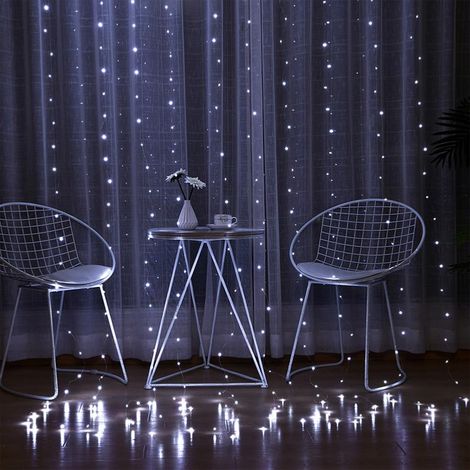 Guirlande Rideau stalactite 180LED IP44 3M avec timer - Blanc Fr