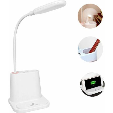 Wiederaufladbare USB-Schreibtischlampe, LED-Leselampe mit Touch-Funktion, Nachttischlampe.