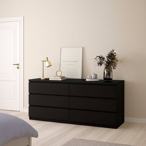 Dmora - Kommode Joyce, Wohnzimmerbuffet, Wohnzimmer-Sideboard, Moderne Küchen-Speisekammer, 154x50 h68 cm, Schwarz (1/5)