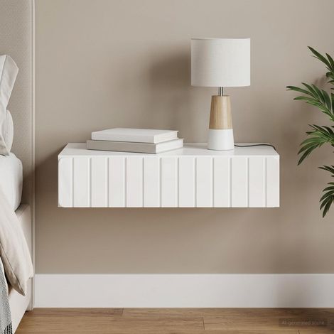 Table d'appoint murale Blanc brillant 87,5 x 34,5 x 17 cm vidaXL