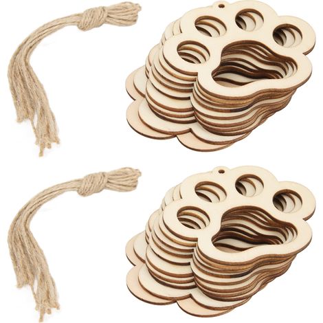 Plaque en Bois Découpé à la Main avec Empreinte d'Ours - Décoration Murale Artisanale en Bois pour Intérieur (1/5)