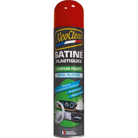 Nettoyant plastiques satiné parfum fruité sans silicone - aérosol de 400ml - Ce produit de marque NEOCLEAN est neuf.