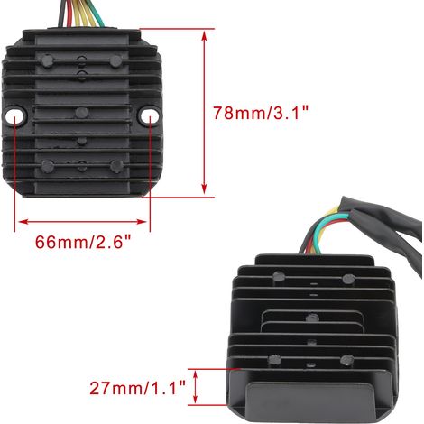 6-pin voltage regulator rectifier adapter for Elite CH150 and CH150D scooters/ATVs (1/4)