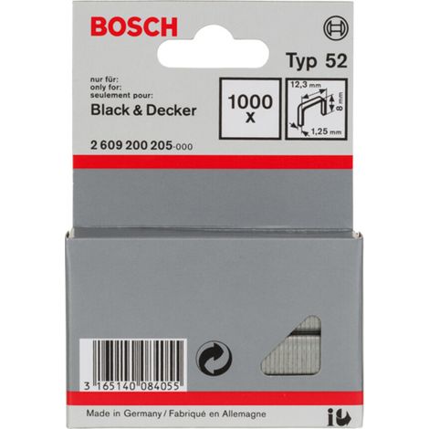 Bosch Flachdrahtklammer Typ 52, 12,3 x 1,25 x 8 mm 2609200205