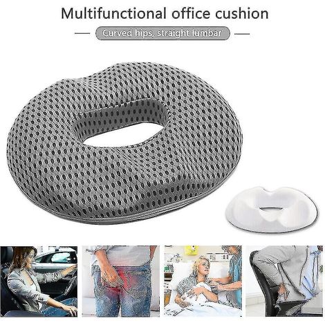 Coussin de siège en forme de beignet : confort et soulagement des douleurs liées au coccyx et aux hémorroïdes. Oreiller de soins post-opératoires A+.