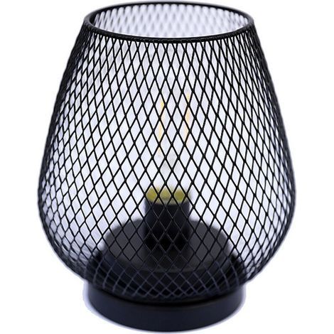 Battery-operated metal cage-shaped LED lantern with LEDs, ideal for weddings, parties, patio events, indoor and outdoor use. (1/2)