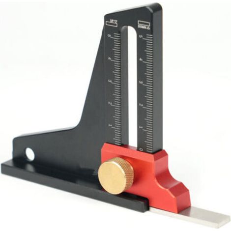 Jauge de Hauteur pour le Travail du Bois, Règle de Mesure de Profondeur en Alliage D'aluminium pour les Hauteurs D'onglet et les Hauteurs de Lame de Scie (1/4)