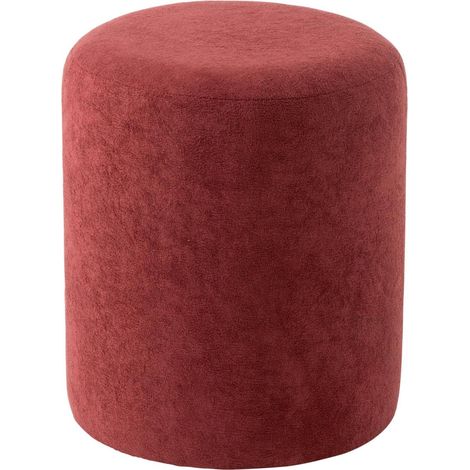 Pouf Cylindrique "Moon" 41cm Bordeaux (1/5)
