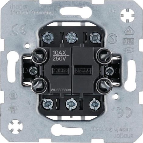 Interrupteur hager wde303808 encastrable contrôle circuit double