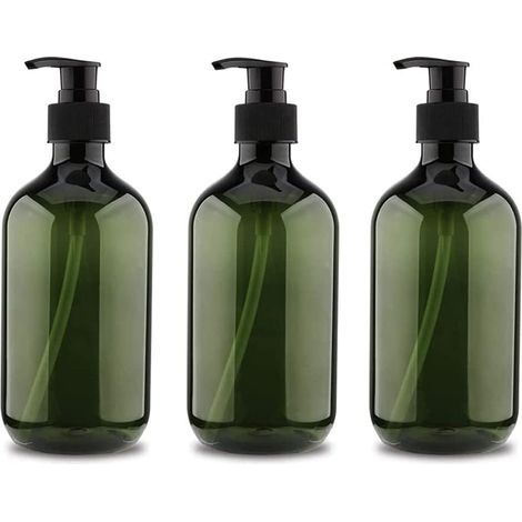 3Pcs 5ooml Flacons Pompes, Bouteille de Shampooing, Distributeurs de Liquide Rechargeables Flacon Distributeur, Bouteille Vide Rechargeable de PompeBouteilles de Pompe à Savon Vides Rechargeables (1/5)