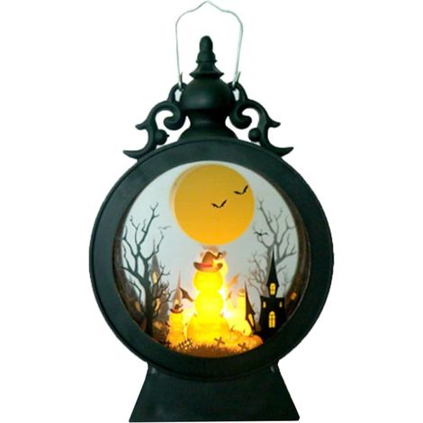 CCYKXALanterne Citrouille Noire Halloween en Acrylique Solide Suspendre Facile, Décoration Unique pour Fête Spectrale et Décoration de Fête d'halloween (1/5)
