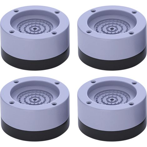 Lot de 4 patins anti-vibrations antidérapants et anti-bruit pour pieds de machine à laver, sèche-linge, réfrigérateur, meubles et appareils électroménagers. Hauteur réglable. (1/5)