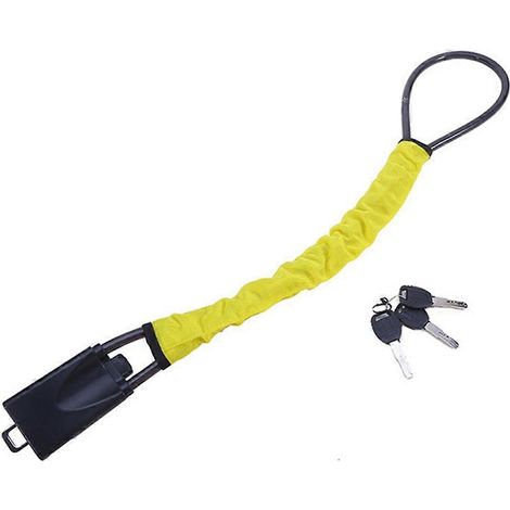 Antivol universel pour volant de voiture, antivol de ceinture de sécurité avec 3 clés, compatible avec la plupart des berlines et SUV, jaune. (1/5)