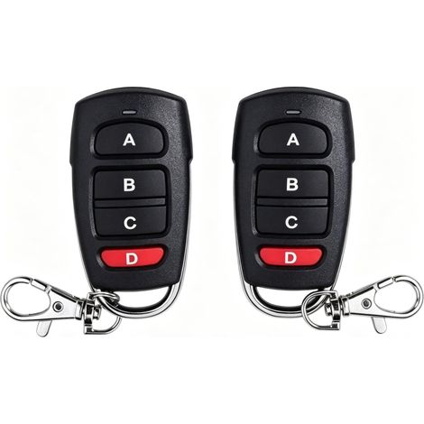 XTRELAMP-Lot de 2 télécommandes universelles 433 MHz multi-fréquence pour accès automatisé – 4 canaux – idéal pour maison (1/5)