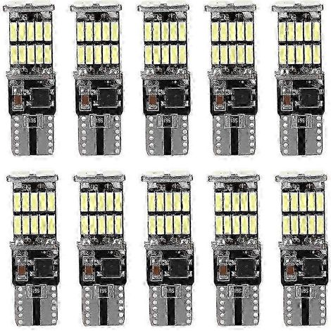 Lot de 10 ampoules LED T10 4014 26SMD pour voiture, décodage Canbus, sans erreur, pour éclairage de plaque d'immatriculation et de position latérale. (1/4)