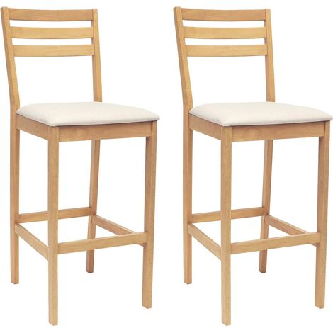 Taburete de bar 2 uds. Natural y Beige vidaXL (1/5)