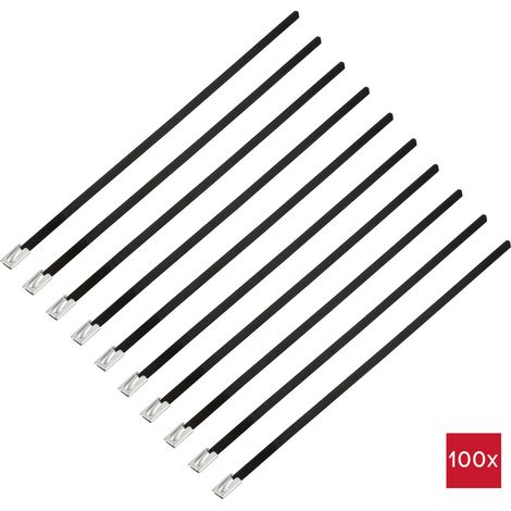 TRU COMPONENTS TC-12656592  Stahlkabelbinder 200 mm 4.6 mm AISI 316 mit Beschichtung 100 St.