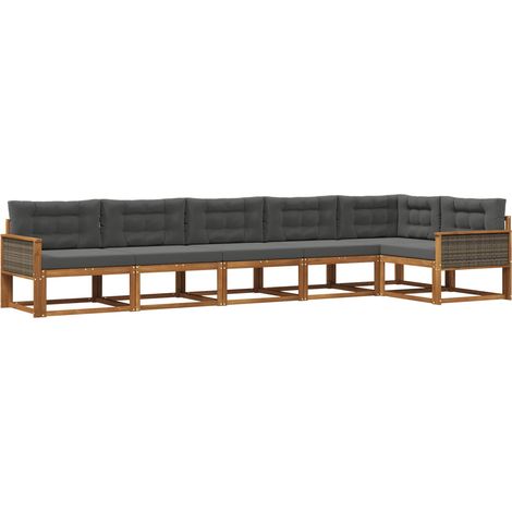 Outdoor Sofa Set with Cushion 6 pcs Natural and Anthracite vidaXL (1/5)