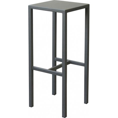 Sgabello alto fisso in metallo quadrato antracite 30x30xH75 cm (1/3)
