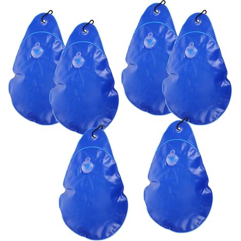 CCYKXA 6-teiliges Set zum Aufhängen von blauen PVC-Poolabdeckungen, wasserdicht und tragbar, für den Wintereinsatz, mit Haken, für Aufstellpoolabdeckungen (1/5)