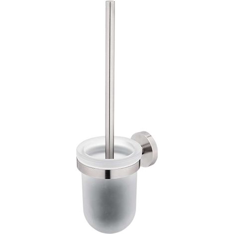 Nimco Unix - Escobillero con soporte, cristal esmerilado / acero inoxidable cepillado UNM 13094WN-10