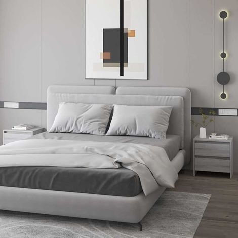 vidaXL Mesita noche 2 uds madera ingeniería gris Sonoma 45x34,5x44,5cm (1/5)