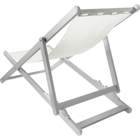 transat pliant 3 positions aluminium modèle SOVERATO en textilène  Couleur: Blanc