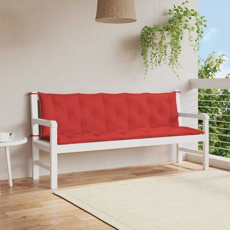 vidaXL Coussin de banc de jardin rouge 180x(50+50)x7 cm tissu oxford (1/5)