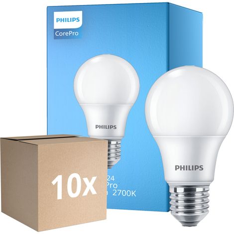 Lot 10x Philips Corepro LED Ampoule E27 Poire Dépolie 8W 806lm -