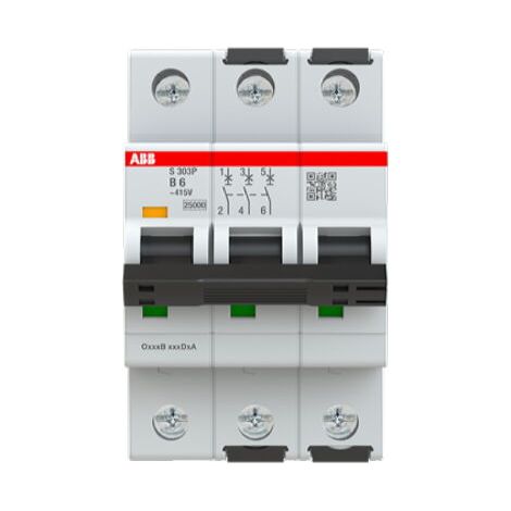 ABB Stotz-Kontakt Sicherungsautomat S303P-B6 B25kA 6A 3P