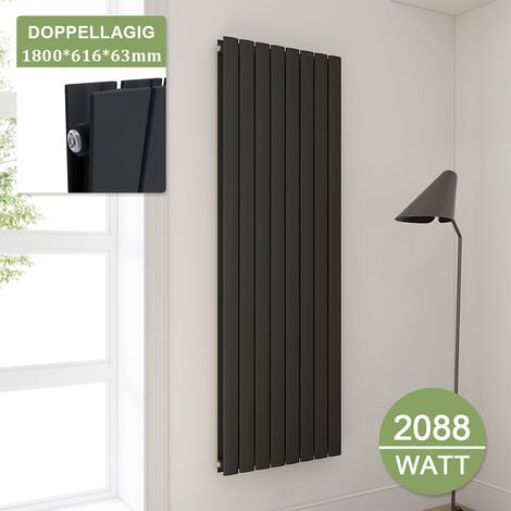 ELEGANT Heizkörper 1800 Anthrazit Paneelheizkörper Vertikal 1800x616mm Doppellagig (1/5)
