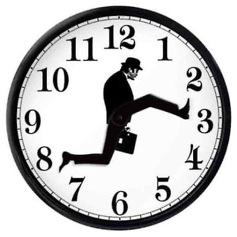 Monty Python Silly Walk Stille Kreative Wanduhr Schwarze Dekoration Wandkunst (1/4)