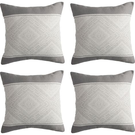 Ensemble de 4 housses de coussin géométriques pour salon, idéal pour toute la famille, ensemble complet. (1/4)