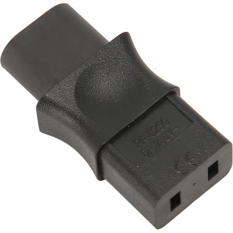 IEC320 C8 auf C9 Adapter, C8 Stecker auf C9 Buchse, 250 V AC, 6 A, 1500 W