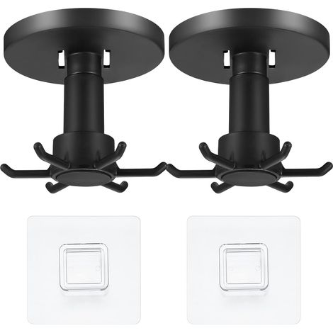 CSPARKV 2 Pieces 360° Rotating Kitchen Utensil Holder, No Drilling Kitchen Utensil Holder, Storage Holder Organizer Rack for Kitchen Bathroom (1/5)