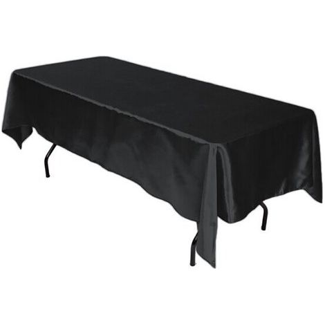 Nappe de banquet - Nappe - Chemin de table - Décoration de table pour banquet d'hôtel - Nappe pour la maison - Nappe de fête - Polyester - Noir (1/5)