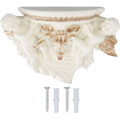 Étagère Murale Ange Résine Décorative Élégante pour Salon Chambre Cuisine Doré Beige (1/5)