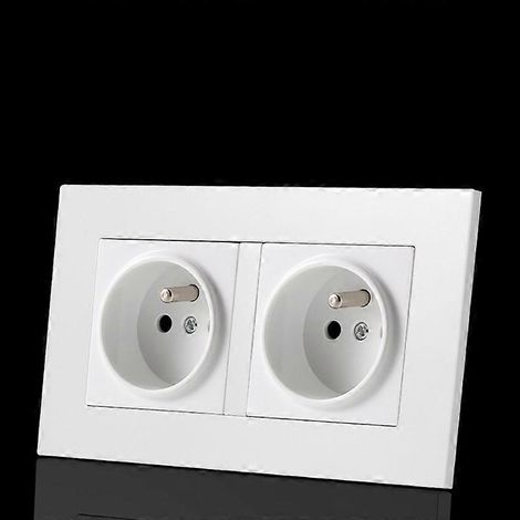 Prise double précâblée 2P+T 16A blanche (1/3)