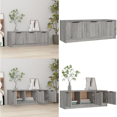 Meuble TV Sonoma gris 102x35x36,5 cm Bois d'ingénierie - Meubles Tv - Meuble Tv - Support Tv - Unité Tv - Meuble Salon - Home & Living (1/5)