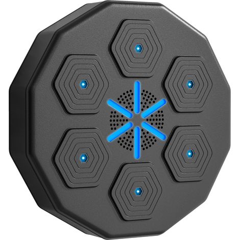 Machine de boxe musicale murale avec gants de boxe – Bluetooth – Dimensions 40 x 40 x 7,5 cm – Revêtement synthétique noir (1/5)