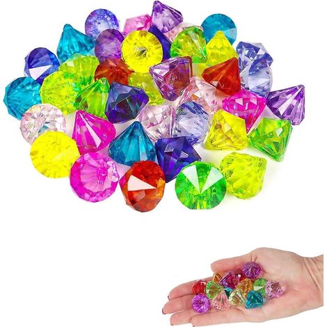 Pierres précieuses multicolores en acrylique, trésor de pirate, pour la décoration intérieure - 1 kg