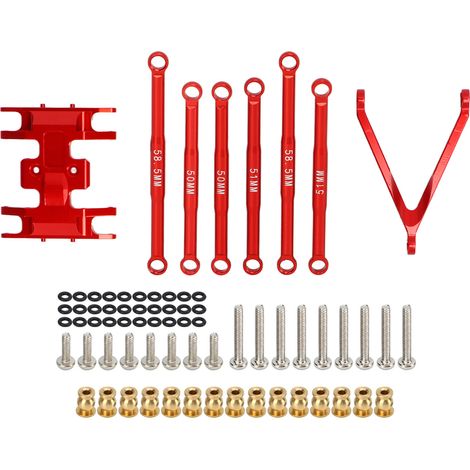 Satz mit 6 leichten Spurstangenköpfen aus Aluminiumlegierung für Axial SCX24 – Exquisites Design – Rot (1/5)