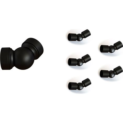 Lot Coudes Articulés pour Garde Corps avec 5 lisses - Finition NOIR MÂT (1/3)