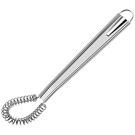 Spiral-Schneebesen, Zauberlöffel, Edelstahldocht, Freihandschläger, Schäumer, cremiger Aufschäumer, Edelstahl, Mini-Mixer, Rührer (Silber) (1/5)